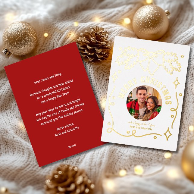 Merry Christmas Vintage Coquette Bow Spruce Photo (Creator Uploaded)