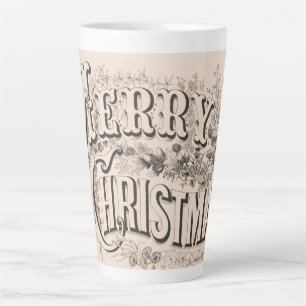 Merry Christmas, Vintage Currier & Ives Print Latte Mug