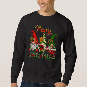 Merry Christmas Vintage Cute Red Gnome Flower Cost Sweatshirt