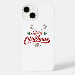 Merry Christmas Vintage Design   Red & Green Case-Mate iPhone 14 Case