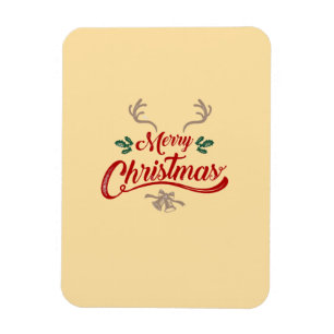 Merry Christmas Vintage Design   Red & Green Magnet