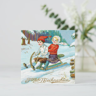 Merry christmas vintage holiday  card