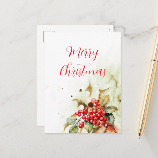 Merry Christmas Vintage Holiday Postcard (Front/Back In Situ)