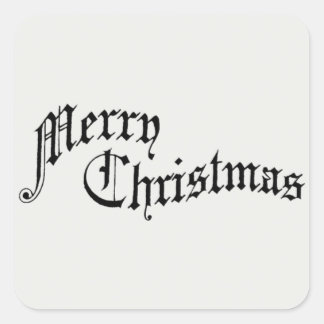 Merry Christmas Vintage Old Fashioned Typography Square Sticker
