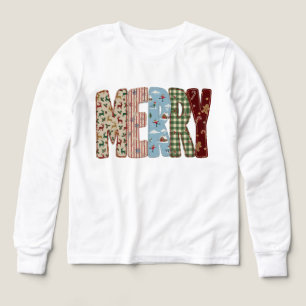 Merry Christmas Vintage Patchwork Letters Winter