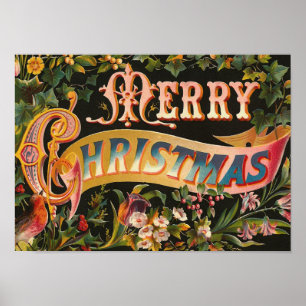 "Merry Christmas" Vintage Poster