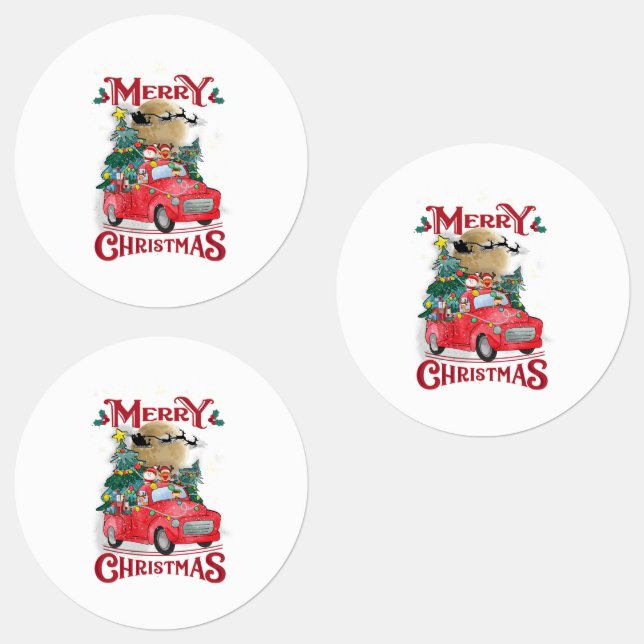 Merry Christmas Vintage Red Santa Truck (Group)