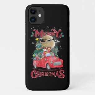Merry Christmas Vintage Red Santa Truck Case-Mate iPhone Case