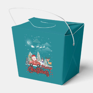 Merry Christmas Vintage Red Santa Truck Gifts Favour Box