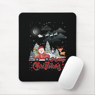 Merry Christmas Vintage Red Santa Truck Gifts Mouse Pad