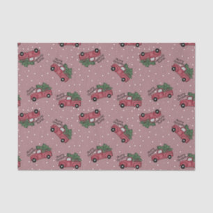 Merry Christmas Vintage Red Truck Tissue Paper