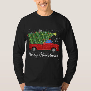 Merry Christmas Vintage Red Truck with Tree T-Shirt