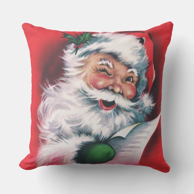Merry Christmas,vintage,retro,Santa claus,happy Cushion (Front)