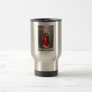 Merry Christmas Vintage Santa Design Travel Mug
