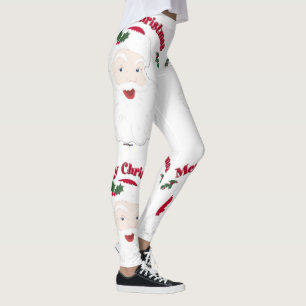 Merry Christmas Vintage Santa Leggings
