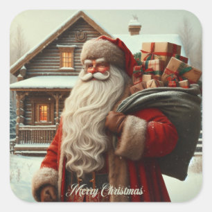 Merry Christmas vintage Santa Square Sticker