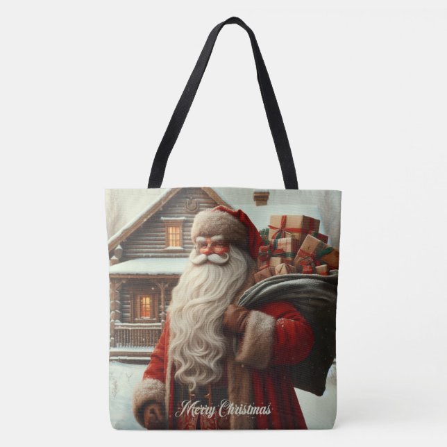 Merry Christmas vintage Santa  Tote Bag (Front)