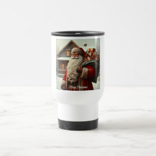 Merry Christmas vintage Santa  Travel Mug