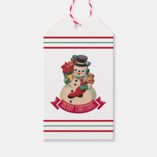 Merry Christmas - Vintage Snowman Gift Tag