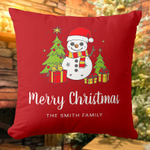 Merry Christmas Vintage Tree Snowman Personalised