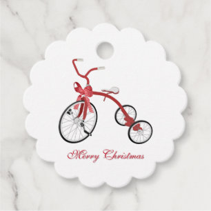 Merry Christmas Vintage Tricycle Favour Tags