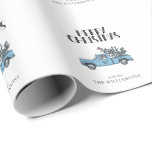 Merry Christmas Vintage Truck and Tree Monogram Wrapping Paper<br><div class="desc">Merry Christmas Vintage Truck Personalised Wrapping Paper - Paper features an adorable vintage blue truck carrying a Christmas Tree with a cardinal riding along. Rustic, handwritten style typography reads "MERRY CHRISTMAS". Paper is personalised with your Monogram on the truck door and salutation with name. What a perfect way to wrap...</div>