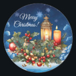 Merry Christmas Vinyl Sticker<br><div class="desc">Get ready to spread some holiday cheer with our custom-cut vinyl sticker sheet, featuring ten bright and funny Christmas-themed stickers! These delightful designs are perfect for adding a festive touch to your gifts, cards, scrapbooks, or even your laptop. Each sticker is bursting with holiday spirit, from jolly Santas and playful...</div>