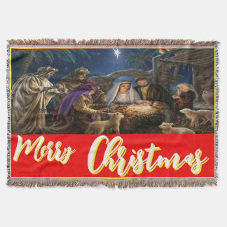 Merry christmas,wall, window,image throw blanket