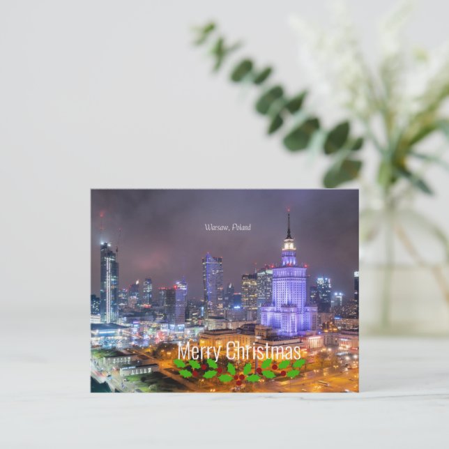 Merry Christmas - Warsaw, Poland Postcard (Standing Front)