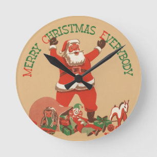 Merry Christmas Watch Round Clock