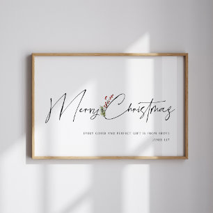 Merry Christmas watercolor Christmas poster