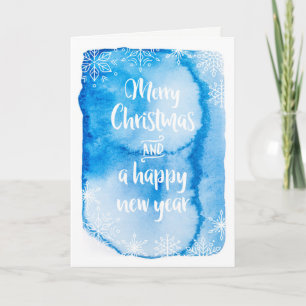 Merry Christmas watercolor snowflake Card