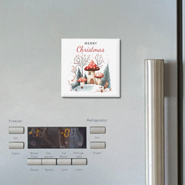 Merry Christmas Watercolor Winter Woodland  Magnet (Creator Uploaded)