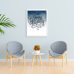 Merry Christmas watercolour Poster