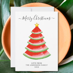 Merry Christmas Watermelon  Holiday Card