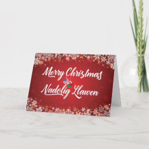 Merry Christmas Welsh Bilingual Card, Wales Holiday Card