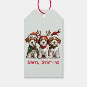 Merry Christmas Welsh Wire Fox Terrier Dogs Gift Tags