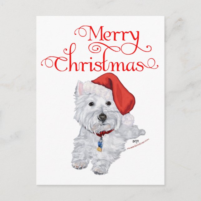 Merry Christmas Westie Holiday Postcard (Front)