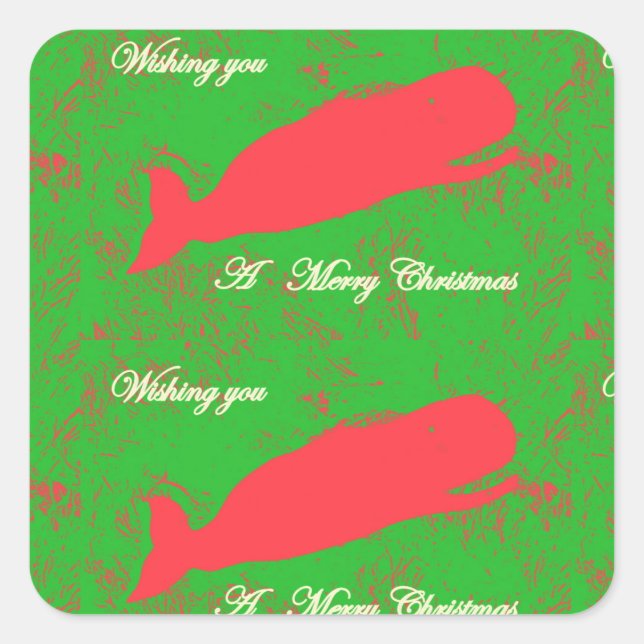 merry christmas whale stickers (Front)