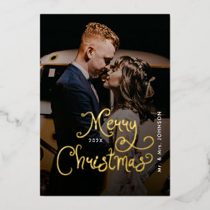 Merry Christmas Whimsical Script Custom Photo