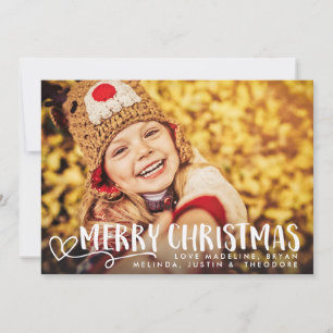 Merry Christmas White 2018 Holiday Photo Overlay