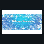 Merry christmas white blue rectangular sticker<br><div class="desc">Christmas sticker</div>