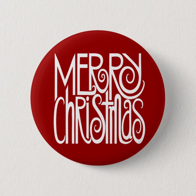 Merry Christmas White Button (Front)