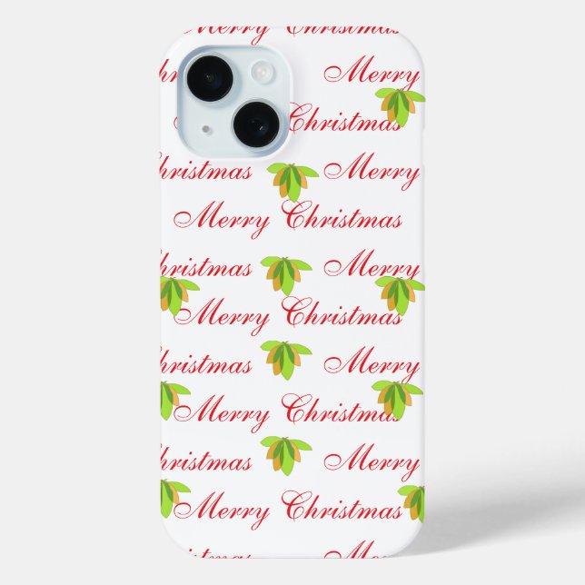 Merry Christmas White  Floral  Case-Mate iPhone Case (Back)