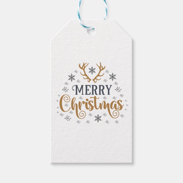Merry Christmas White Gift Tags (Front)