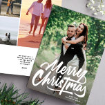 Merry Christmas White Hand written photo collage Holiday Card<br><div class="desc">Merry Christmas White Hand written photo collageHoliday Card</div>