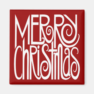 Merry Christmas White Magnet