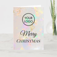 Merry Christmas white opal texture card