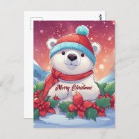 Merry Christmas White Polar Bear 