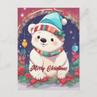 Merry Christmas White Polar Bear
